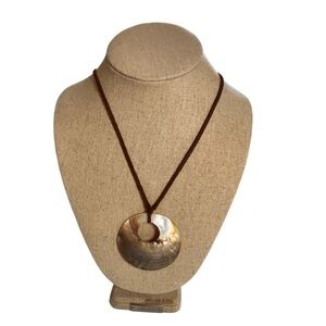 Womens Statement Necklace Mother of Pearl Brown Fashion Jewelry Coastal Grandma